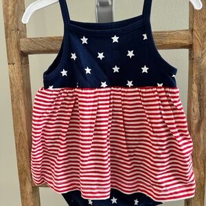 Carter's Navy Star & Stripe Tank Romper
